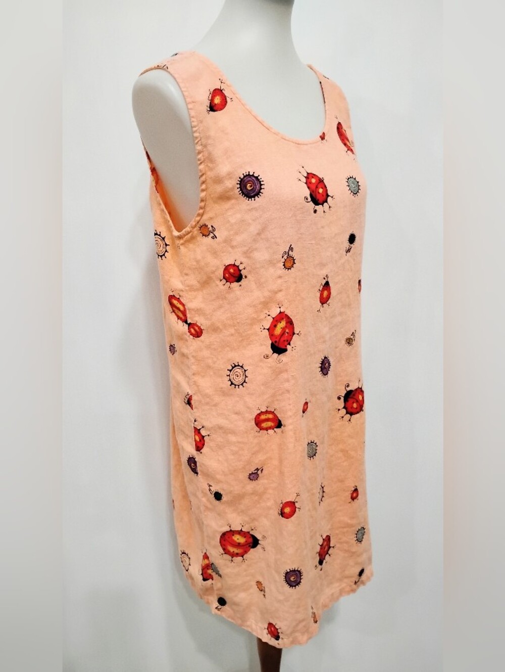 VINTAGE TOM TOM LINEN LADYBUG DRESS